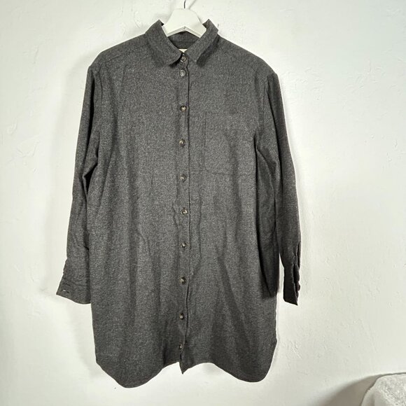 Sézane Womens Button-Down Long Sleeve Tunic Top Shirt Size 34 Gray Pocket Casual - Picture 1 of 7